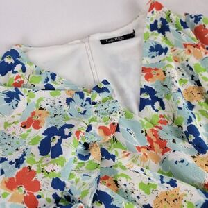 Ralph Lauren Floral Short Sleeve Crepe Style Mini Length Dress Ruffles Flowy 12